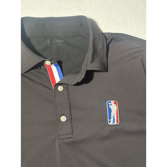 USAG Golf Shirt Men’s Size Large Black - Picture 3 of 4